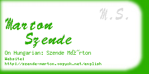 marton szende business card